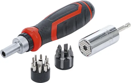 BGS-20817 Präzisions-Bit- / Multi-Einsatz-Satz mit Ratschen-Drehgriff für Bits, 