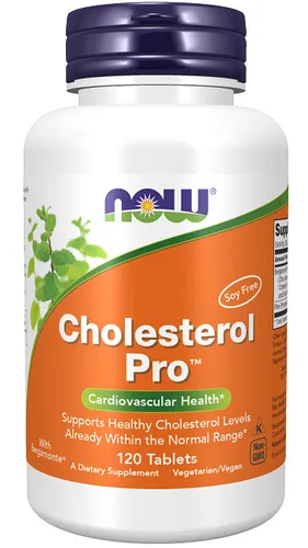 NOW FOODS Cholesterol Pro 450mg - 120 Tabletten - Nahrungsergänzungsmittel für Herz-Kreislauf-Gesundheit, unterstützt Cholesterinwerte, glutenfrei und vegan.