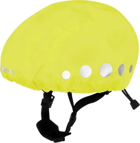 Playshoes Unisex Kinder Regenschutz Für Fahrradhelme Wasserdichter Regenüberzug Helm-Überzug, Neongelb, S EU
