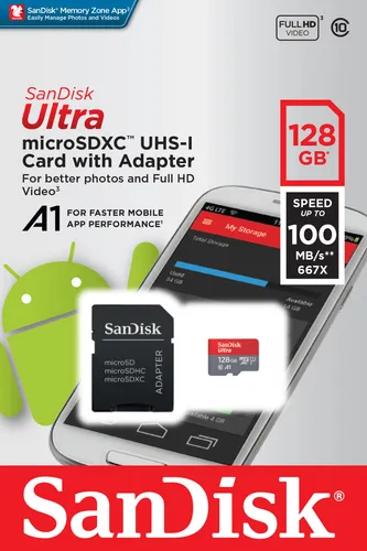 SanDisk Ultra 128GB MicroSDXC Speicherkarte mit SD-Adapter von SanDisk