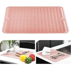 Abtropfmatte Silikon Spülmatte rutschfest 40x45cm Blassrosa – vielseitig einsetzbar
