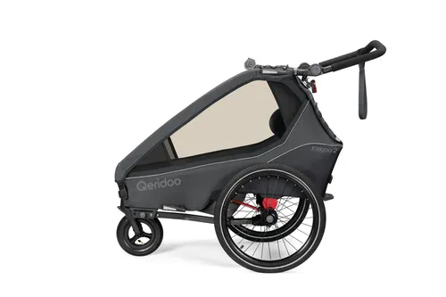 Qeridoo Kidgoo 2 Zweisitzer - Fahrradanhänger mit Komfort-Sitzsystem, ideal für unbeschwerte Ausflüge dank innovativer Details und sicherem Rückhaltesystem. Perfekt für Familienabenteuer!