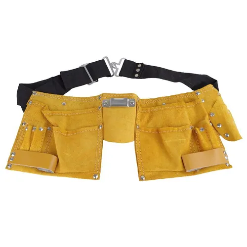 Werkzeuggürtel Leder 11 Taschen verstellbar Werkzeugtasche Handwerkergürtel