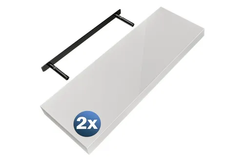 Casaria Wandregal, Weiß - Hängeregal mit 15kg Tragkraft - Wandregal in Hochglanz Weiß, ideal für die Küche. Mit einfacher Montage und modernem Design, perfekt für stilvolle Aufbewahrung.