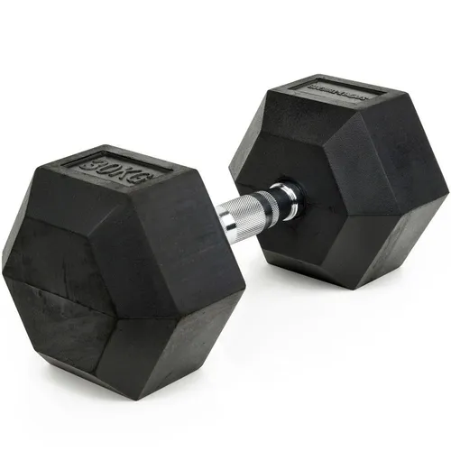 Sport-Thieme Kurzhantel Gummi Hex 1-30 kg - Sechseckige Kurzhantel für sicheres Training, mit rutschfestem Griff und Gummiummantelung. Ideal für individuelles Krafttraining, erhältlich in verschiedenen Gewichtsstufen.