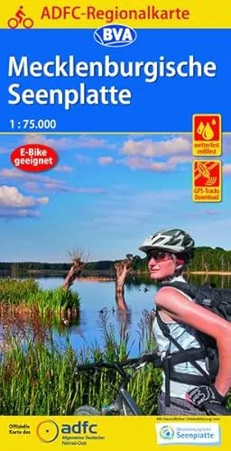 ADFC-Regionalkarte Mecklenburgische Seenplatte, 1:75.000, mit Tagestourenvorschlägen, reiß- und wetterfest, E-Bike-geeignet, mit Knotenpunkten, GPS-Tracks Download (ADFC-Regionalkarte 1:75000)