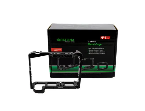 Patona Premium Kamera Cage für Panasonic S1 S1H S1R - Kamera-Akkus, starkes Aluminiumgehäuse und Arca Swiss kompatibel für optimale Stabilität und Flexibilität bei Shootings.