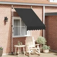 furnicato Einziehbare Handbetriebene Markise 150 cm Anthrazit - Außenanbau, idealer Sonnenschutz für Terrassen und Balkone, einfache Handhabung und platzsparend einziehbar.
