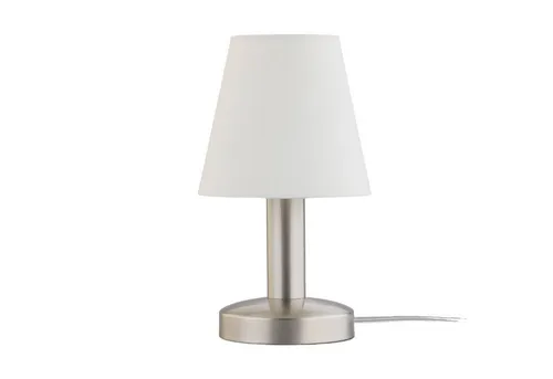 Lindby Hanno Tischleuchte White/Nickel - 24.5 cm - Tischleuchte im zeitlosen Design mit smartem Touch-Switch, ideal für stimmungsvolle Beleuchtung in jedem Raum.