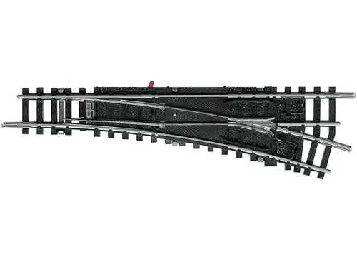 T14939 N Minitrix Gleis Weiche, rechts 15° - Gleismaterial für Modellbahnen, ideal für Spur N mit einer Länge von 112,6 mm und exakter 15° Weichenwinkel für präzise Gleisführung.