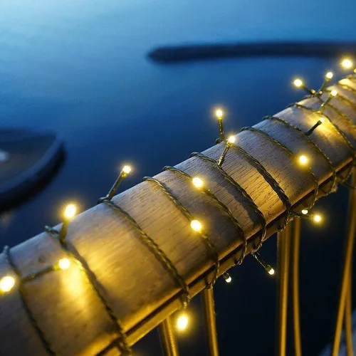 Sirius Lichterkette Easy-Line 200 LED warmweiß außen 9,9 m batteriebetrieben grün