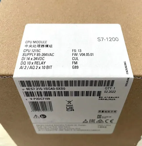 Siemens 6ES7 215-1BG40-0XB0 SPS-Prozessor - SPS-Prozessor Siemens Simatic S7-1200, hohe Leistung und schnelle Lieferung für effiziente Automatisierungslösungen.