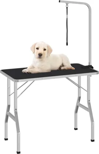 vidaXL Trimmtisch für Hunde und Katzen, verstellbar mit Schlaufe - Klassische Hundeleinen - Professioneller Trimmtisch mit rutschfester Arbeitsfläche, klappbar und höhenverstellbar für optimalen Komfort beim Grooming.