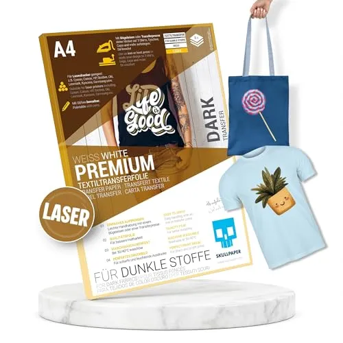 Produktbild Skullpaper Transferpapier Laser, DIN A4, 8 Blatt für T-Shirts