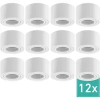 Oktaplex 12er Set Aufbauspot Aluminium Lile S für LED-Module Aufputz Spot Spotrahmen 230V Weiß