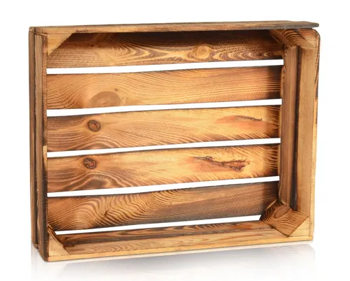 CHICCIE Holzkiste Regale Geflammt 50x40x15cm - Kisten Weinkisten (1 St)