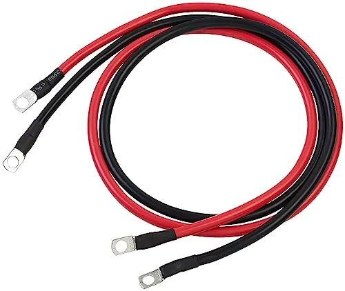 revolt Kabel: 2er-Set Batteriekabel, je 150 cm, 35 mm², rot/schwarz (Kfz-Stromkabel, Batteriekabel für Ladegeräte, Akku Ladegerät)