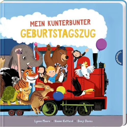 Mein kunterbunter Geburtstagszug: Pappbilderbuch mit Klappen ab 2 Jahren, buntes Geburtstagsgeschenk