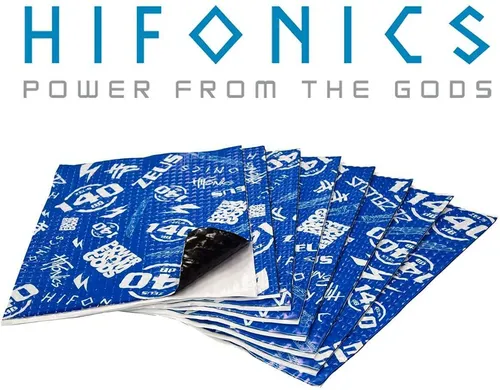 HIFONICS ZEUS 140dB Alu Butyl Dämmmaterial - Selbstklebendes 1,48m² AluButyl, 2 mm dick, ideal für effektive Schallisolierung in Fahrzeugen, vielseitig einsetzbar in Armaturenbrett, Türen und Kofferraum.