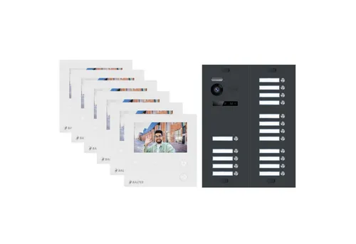 Balter Video-Türsprechanlage EVO MINI Komplettsystem für 17-Familienhaus Anthrazit 17x4.3