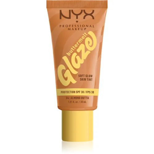 NYX Professional Makeup Buttermelt Glaze aufhellendes Tönungsfluid SPF 30 Farbton 04 Almond Butta 30 ml