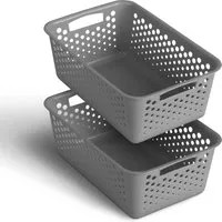 ProHome Aufbewahrungskorb 5L Anthrazit 30 x 20 cm 2 Stück