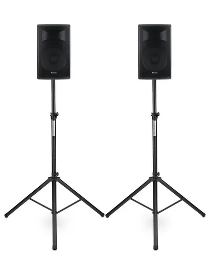 Pronomic E-210 MA - Aktive PA-Boxen Stereo Set mit Bluetooth - Lautsprecher für semi-professionellen Einsatz mit 240 W Leistung, USB/SD-Player und Bluetooth®-Streaming - ideal für DJs und Partys!