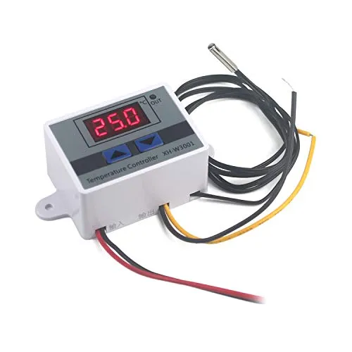 Taikuwu Digitaler Thermostat Heizung/Kühlung [-50℃-110℃] mit Wasserdichter Sonde | XH-W3001 | 12V DC | Programmierbarer LED-Temperaturregler | 120W