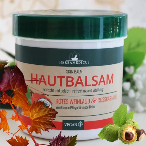 250ml Herbamedicus Hautbalsam wohltuende Pflege für müde Beine erfrischt belebt
