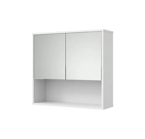 Vicco Badspiegelschrank Eliza, 70 x 65 cm, Weiß Riffel - Stilvoller Badspiegelschrank mit zwei Spiegeltüren und großzügigem Stauraum für Ihre Hygieneartikel. Ideal für ein elegantes Badezimmer-Design und einfache Pflege. Maße: 70 x 65 x 22 cm.