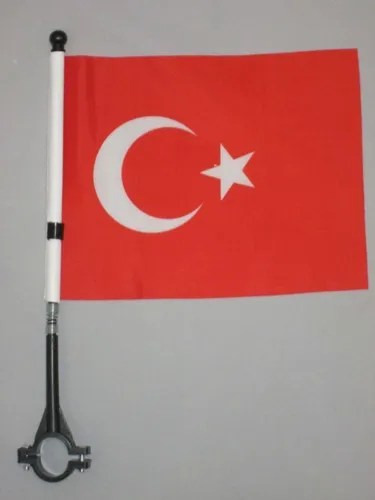 FAHRRADFAHNE TÜRKEI 21x14cm - TÜRKISCHE FAHRRADFLAGGE 14 x 21 cm - AZ FLAG Fahrr