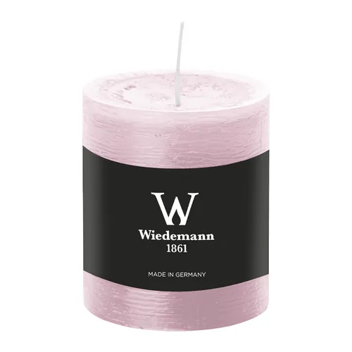Stumpenkerze aus Paraffin, Rosé, Marble Rustik, Wiedemann, 80/68 mm, Brenndauer