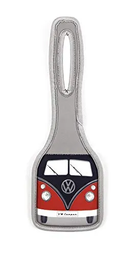 BRISA VW Collection - Volkswagen Koffer-Gepäck-Adress-Anhänger mit T1 Bulli Bus Design (Classic Bus/Rot & Schwarz)