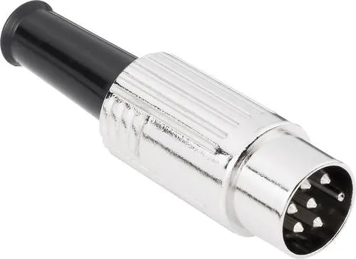 TRU Components 1578944 DIN-Rundsteckverbinder Stecker, gerade Polzahl: 6 Silber 1St.