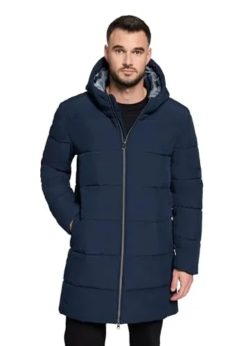 VOICE leichte Winterjacke Herren mit Kapuze – Jacke, Wasserabweisend, Warmes Innenfutter, L, Navy, Blau