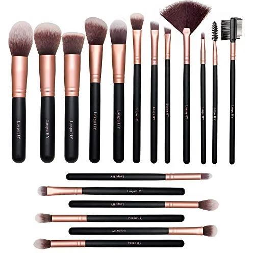 Pinselset Makeup AMMIY 18 Stück Professionelle Pinsel Set Rosa Gold Gesicht Make Up Pudercreme Puder Foundation Lidschatten Concealer Eyeshadow Schmink Pinsel