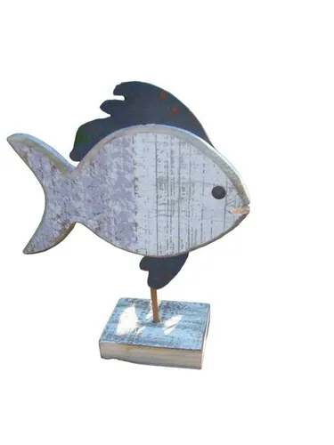 Deko-Impression Dekofigur Maritime Deko. Aufsteller Fisch Holz + Eisen violett Handarbeit 24 cm (1 St)