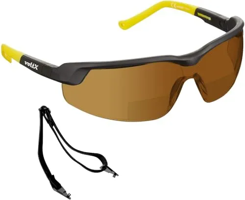 voltX GT ADJUSTABLE Bifokale Lesen Schutzbrille (BRAUN +1,5 Dioptrie)
