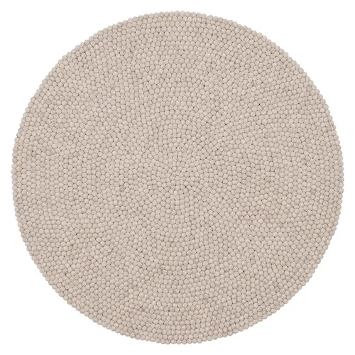 myfelt Filzkugelteppich Béla - Ø 50 cm, beige - Teppich aus 100% neuseeländischer Schurwolle, Fair Trade zertifiziert, wasser- und schmutzabweisend – ideal für Wohn-, Kinderzimmer, Flur & Bad.