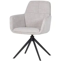 Armlehnstuhl Grant - Melange-Stoff Natur - Eleganter Esszimmerstuhl mit herausragendem Komfort, ideal für eine einladende Atmosphäre. Perfekt für alltägliche Mahlzeiten und festliche Anlässe.