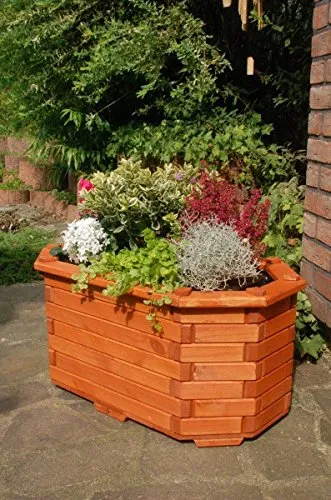 Deko-Shop-Hannusch Pflanzkasten aus massivem Holz - Blumenkasten für den Garten, komplett mit Folie ausgekleidet und Holzschutz behandelt – ideal für langlebige Pflanzenarrangements.