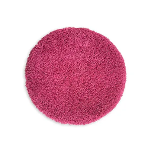 WohnDirect Premium Badematte RUND Einzeln zum Set kombinierbar • Badvorleger Duschmatte • rutschfest & Waschbar • Badteppich, Badezimmerteppich Pink • ca 56 cm Rund
