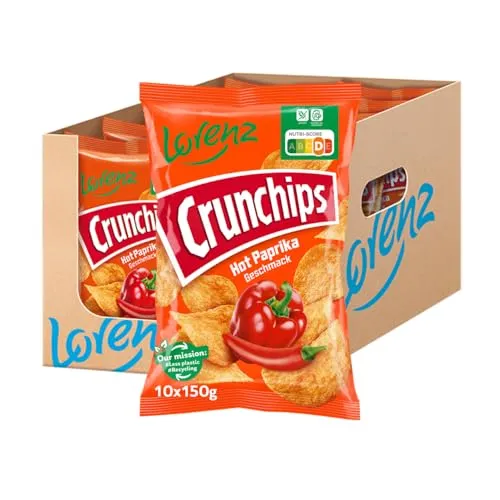 LORENZ | Crunchips Hot Paprika | 10 x 150 g | glutenfrei von Lorenz Snack World