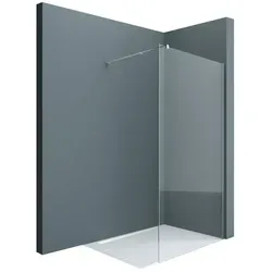 doporro Luxus Duschwand Bremen02K 110x200cm - Hochwertige Duschabtrennung aus 10mm ESG-Sicherheitsglas mit Nanobeschichtung, ideal für stilvolle Walk-In Duschen. Flexibel einsetzbar mit variablen Wandabständen.