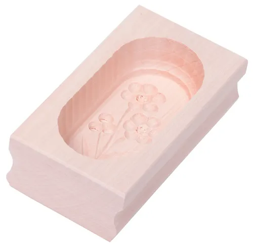 Butterform eckig Buttermodel aus Ahornholz für 125 g Butter Motiv: Blume
