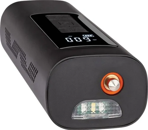 Akku-Luftpumpe Kompressor 10 bar TELESTAR TROTTY PUMP PRO - Pumpen für vielseitige Anwendungen: Kompakte 10 bar Akku-Luftpumpe mit 4 Betriebsmodi, LED-Taschenlampe und umfangreichen Adaptern für Radsport, Ballsport und mehr.