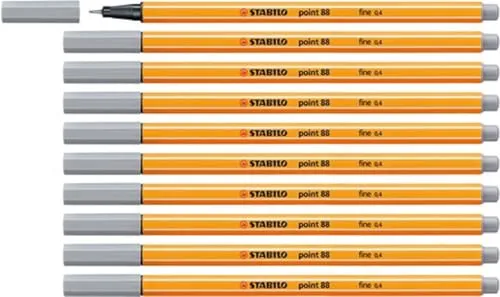 STABILO - Fineliner - point 88-10er Pack - mittelgrau