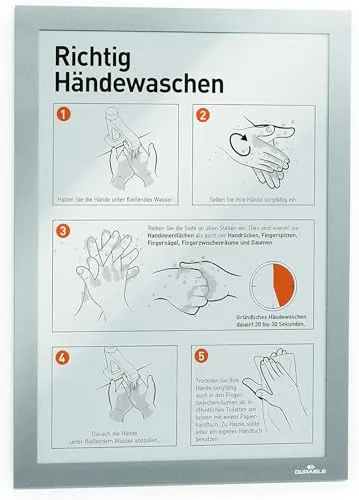 Produktbild Durable Info-Rahmen Duraframe (A4, selbstklebend mit Magnetverschluss) 1 Stück, silber, 489923