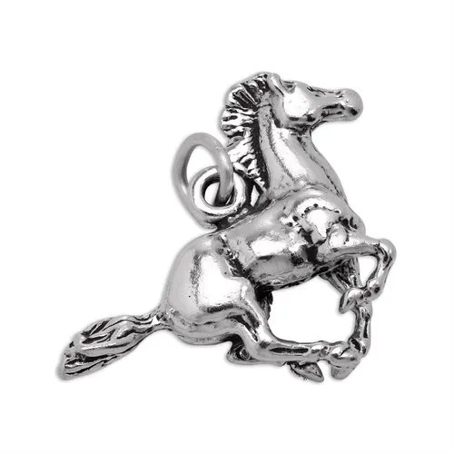 Sterlingsilber 3D Galoppierendes Pferd Charm Anhänger