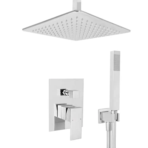 Welfenstein Unterputz Set 34-30HC7D Regenbrause 30x30cm Deckenzulauf Metall